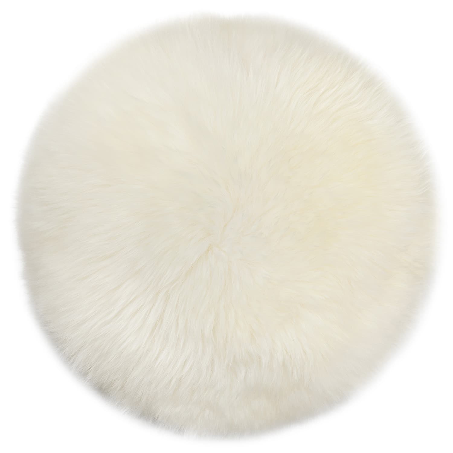 Lanna Round Sheepskin Pillow - Ivory