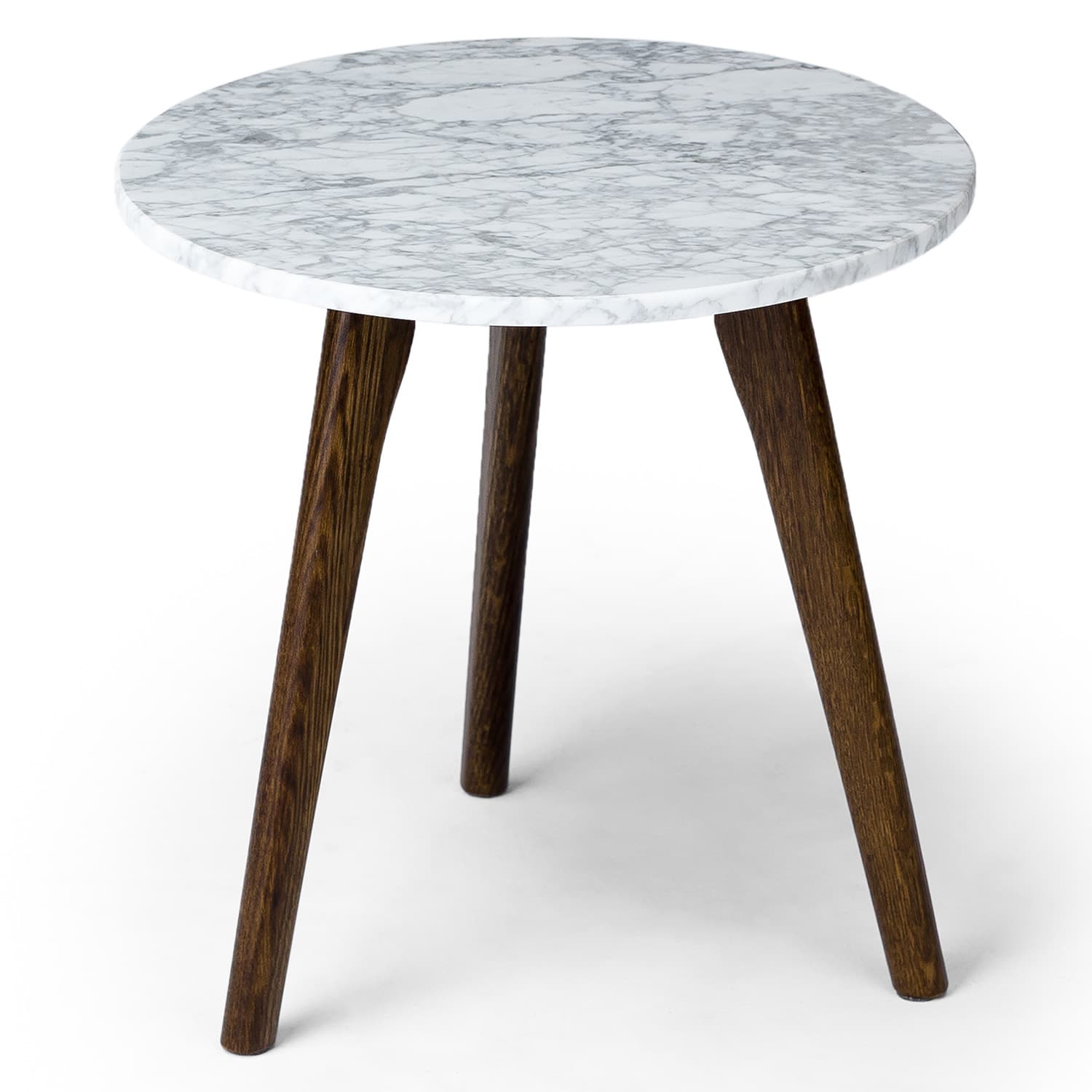 Mara Marble Side Table - Walnut